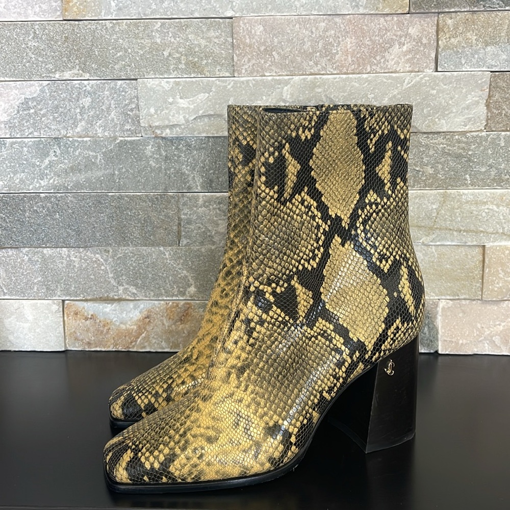 JIMMY CHOO Bryelle 85 Snake-print Leather Ankle Boots - Picture 2 of 13